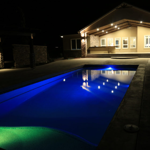 custom home with pool